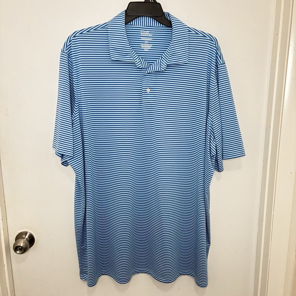 Croft & Barrow Men's 3XLT Blue and Light Blue Striped Polo Short Sleeve